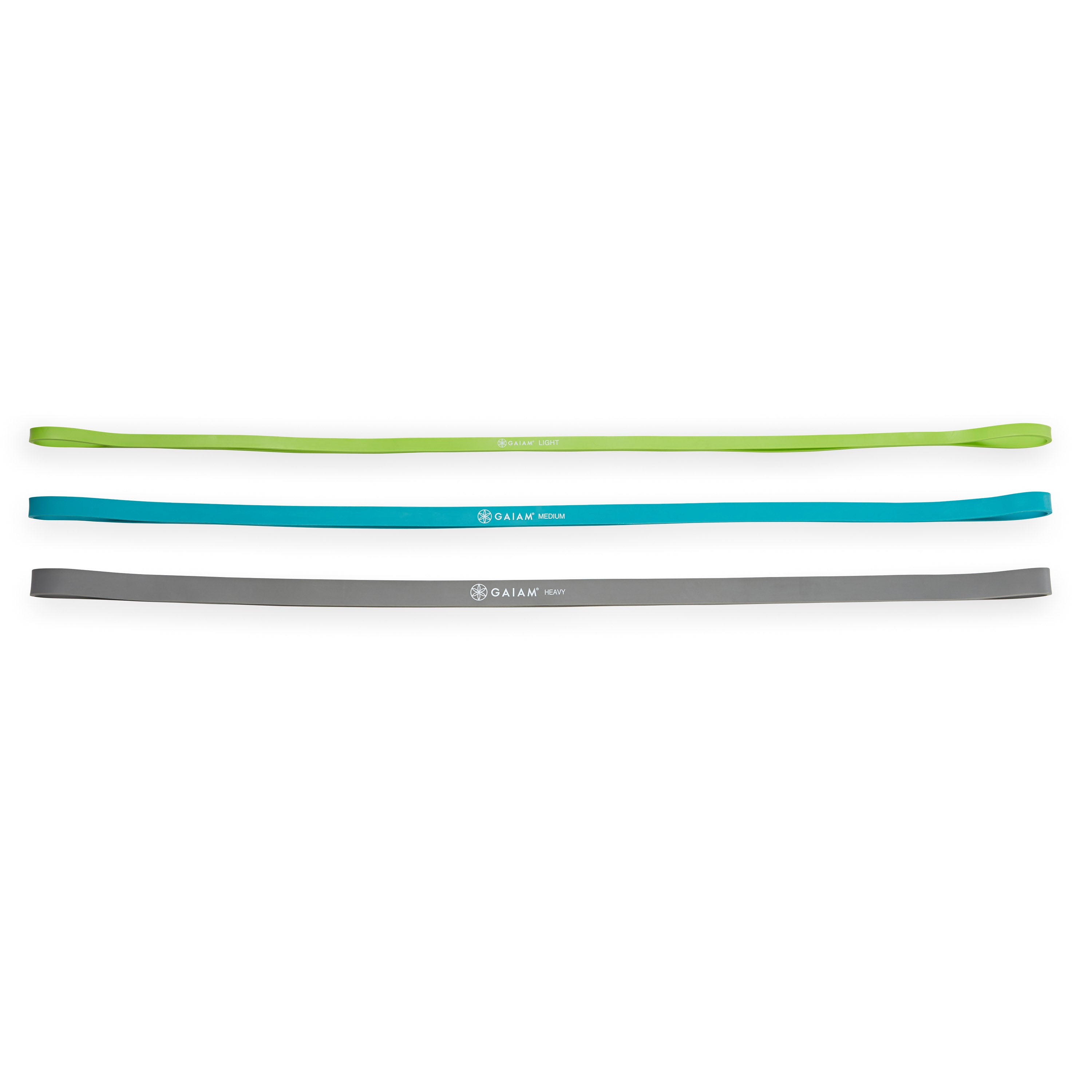 Gaiam Restore Resistance Training Bands 3-Pack outstretched